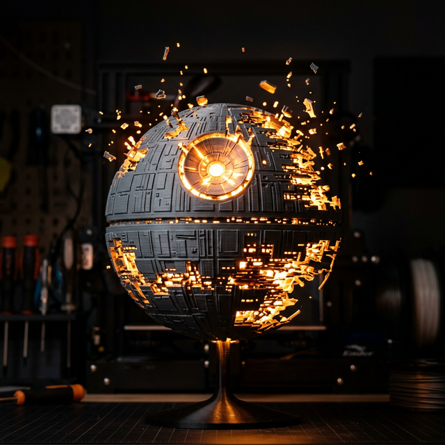 动态爆发死星灯 (Death Star Lamp)